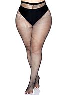 Strumpfhose, Netz, Naht hinten, Plus Size